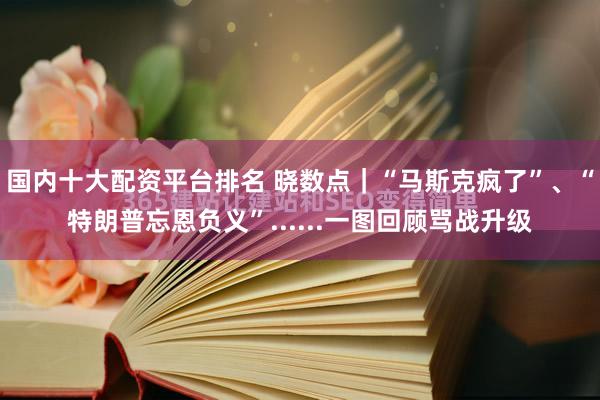 国内十大配资平台排名 晓数点｜“马斯克疯了”、“特朗普忘恩负义”......一图回顾骂战升级